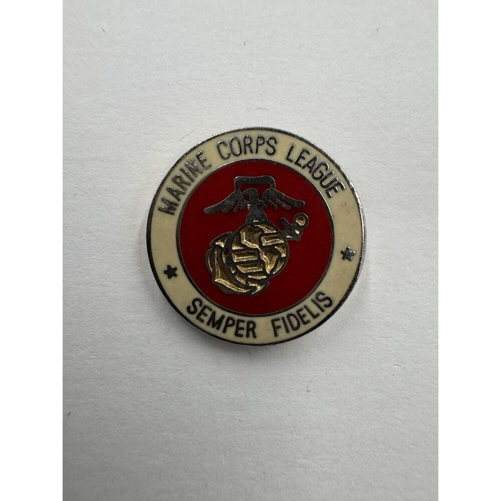 USMC Marine Corps League Semper Fidelis Circular Lapel Hat Pin